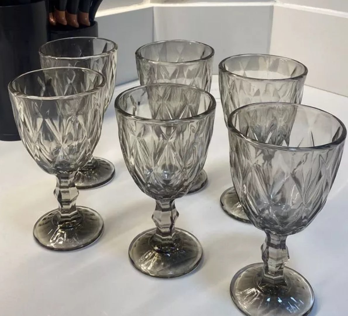 🥂 Jogo de 6 Taças de Cristal 330ml (Transparente ou Fumê)
