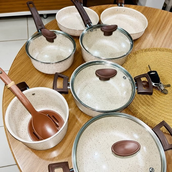 🍲 Conjunto Panelas Antiaderente 10 Peças Teflon