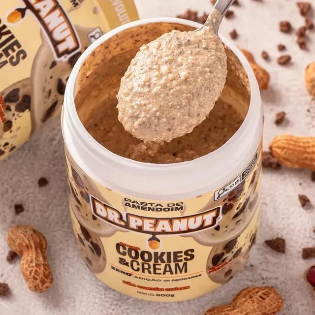 🥜 Pasta de Amendoim Dr. Peanut Sabor Cookies Cream 600g