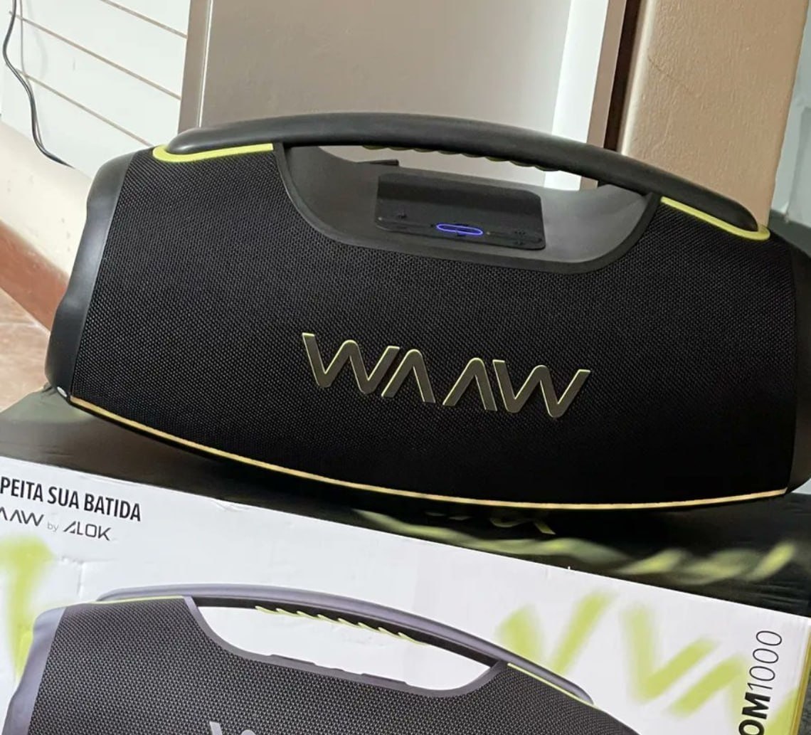 š Caixa de Som Boombox Waaw by Alok Hyperboom 1000 Bluetooth 180W RMS