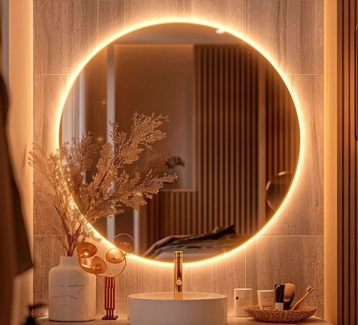 ✅ Espelho Redondo 60cm com Led