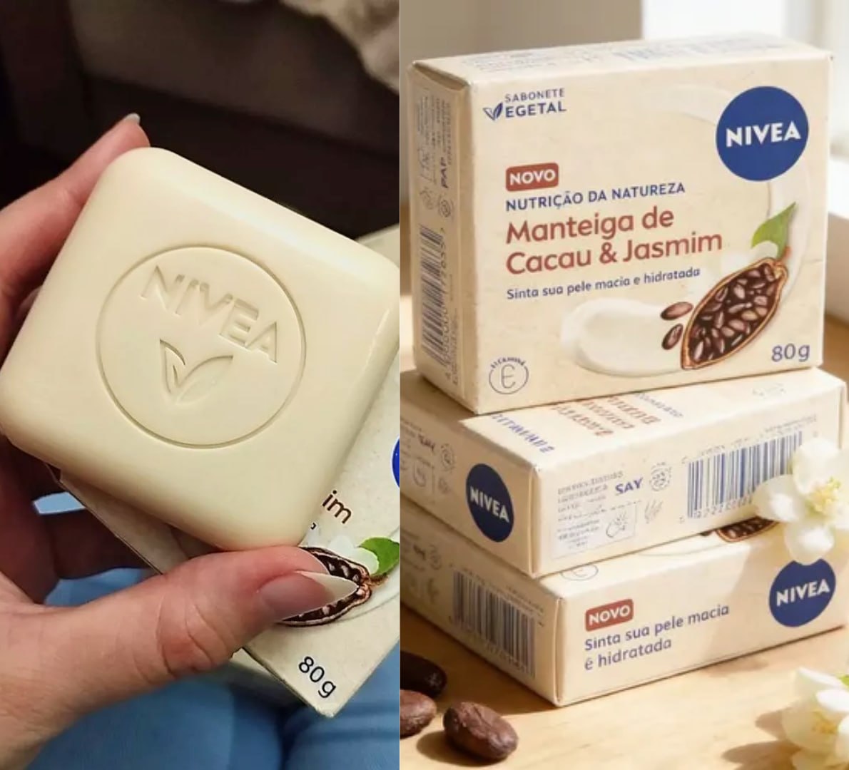 🫧 KIT NIVEA Sabonete Manteiga Cacau e Jasmim 80g - 6 Unidades
