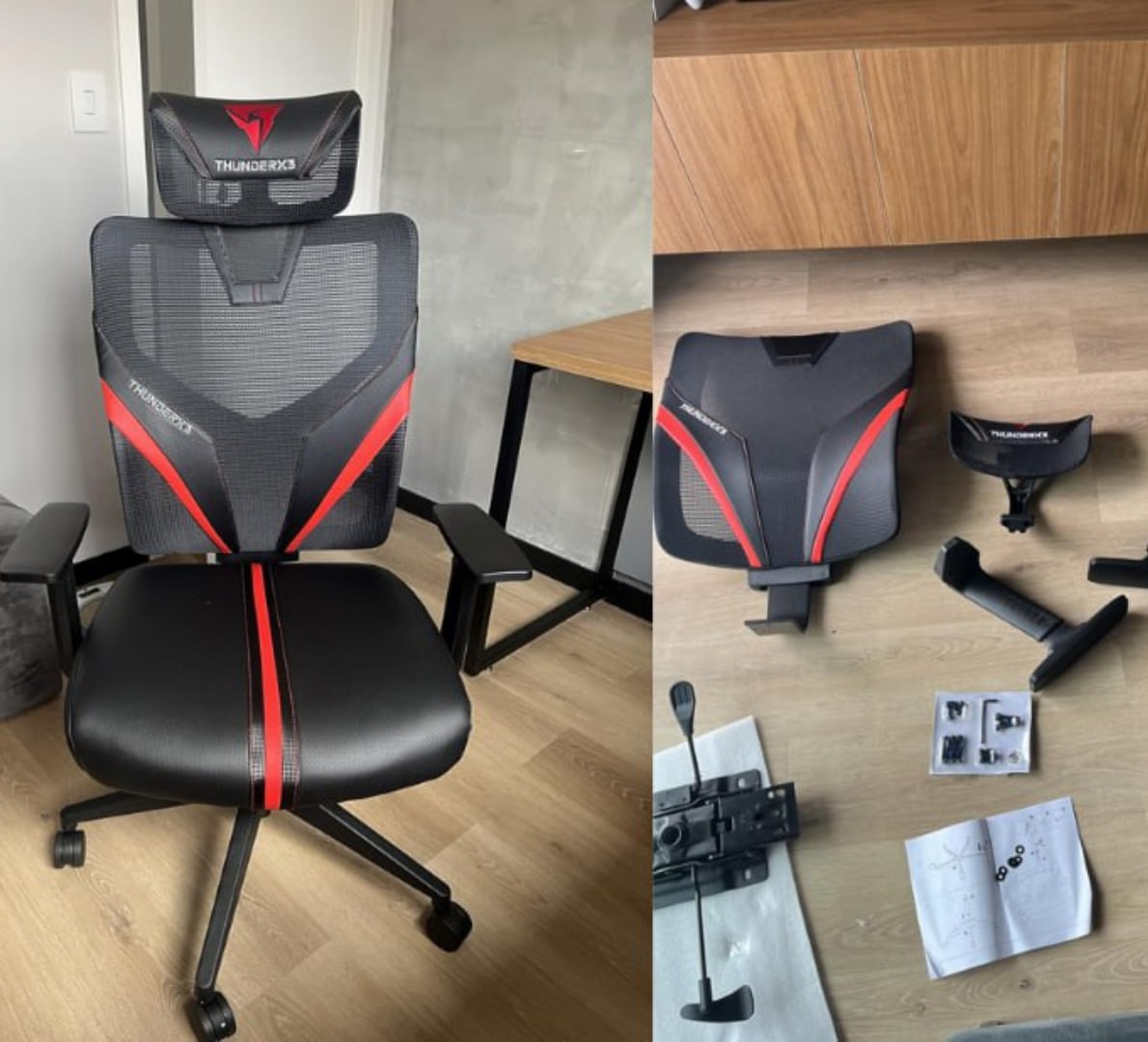 🪑Cadeira Ergonômica Yama1 Vermelha ThunderX3