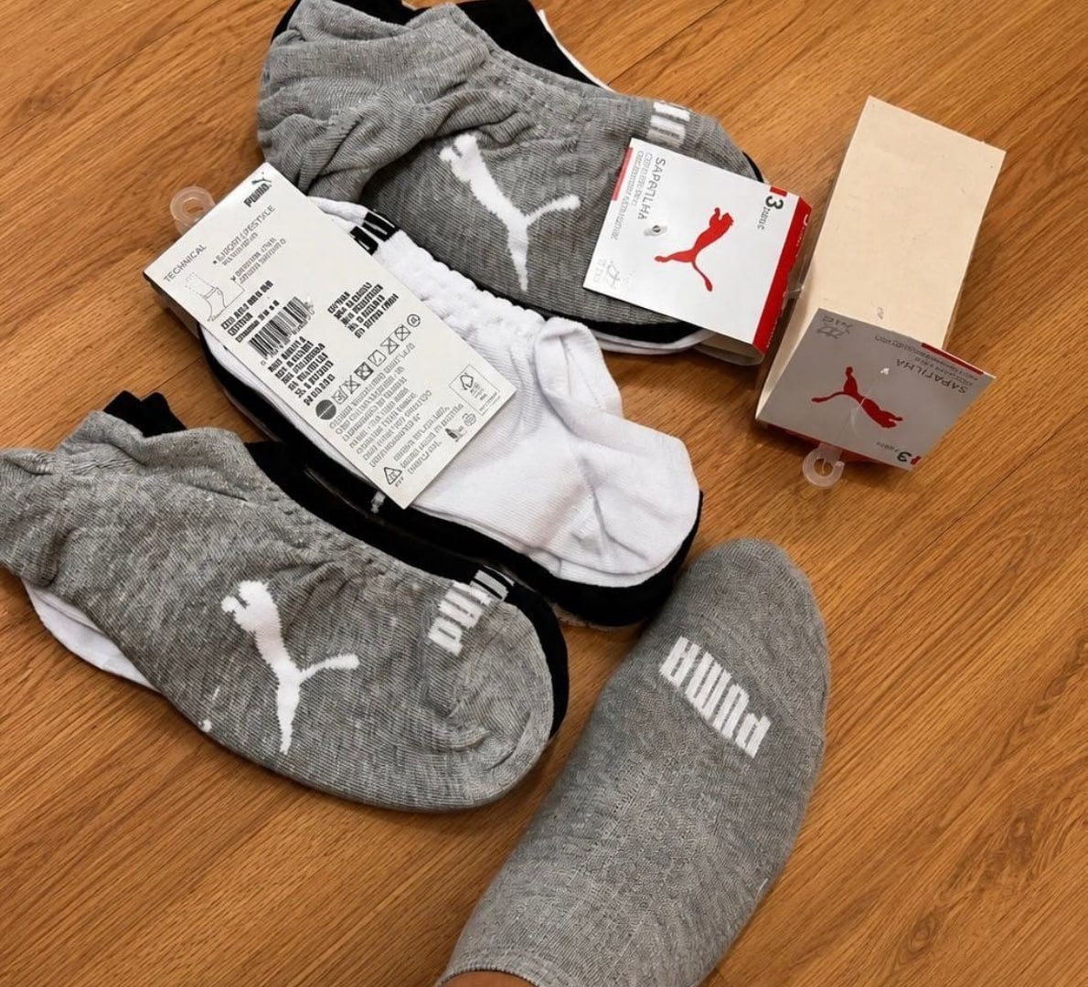 🧦 Kit com 9 Pares Meias Puma Sapatilha Invisível