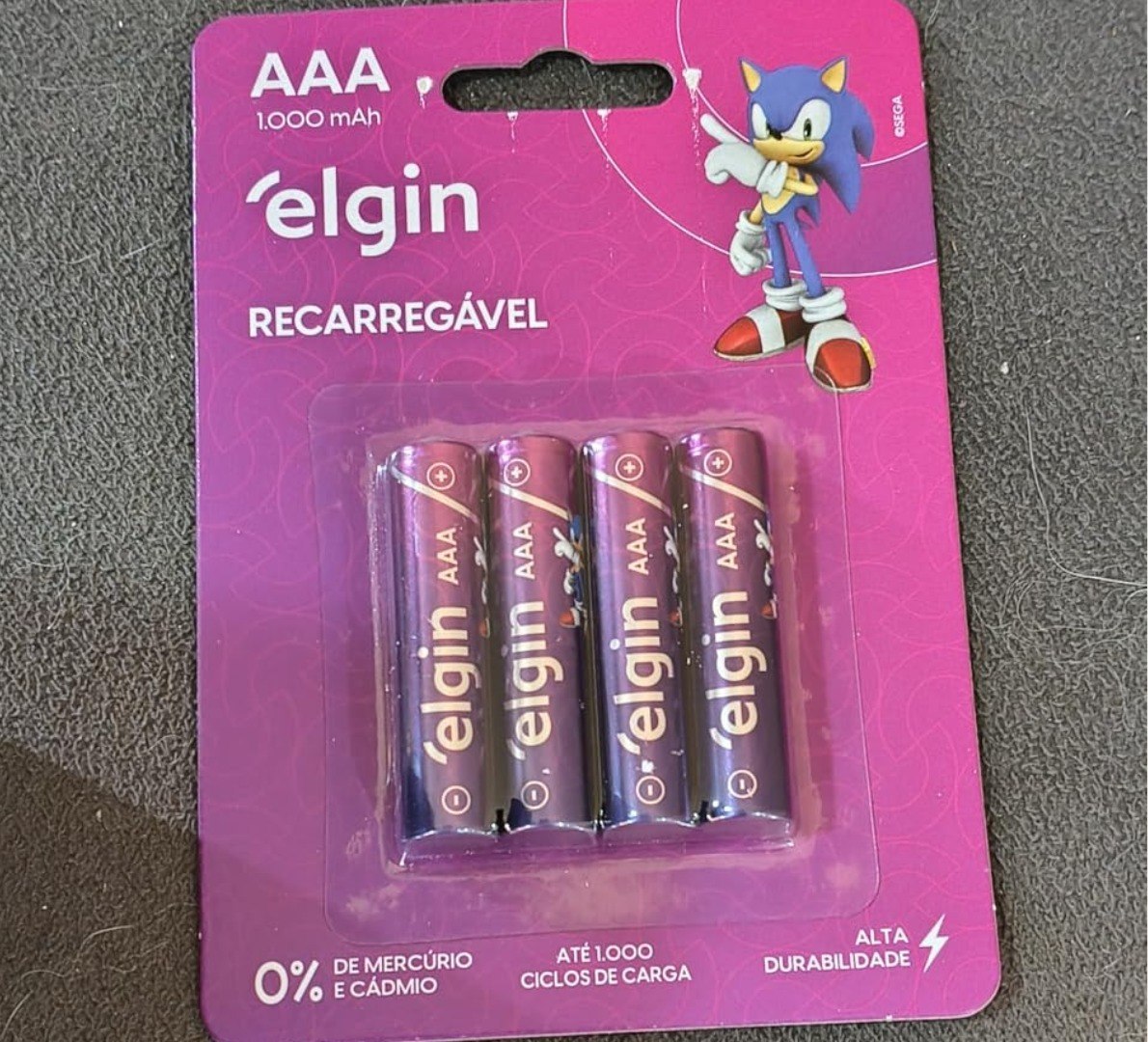 🔋 Pilha Palito 1000mAh recarregável AAA Elgin com 4 unidades