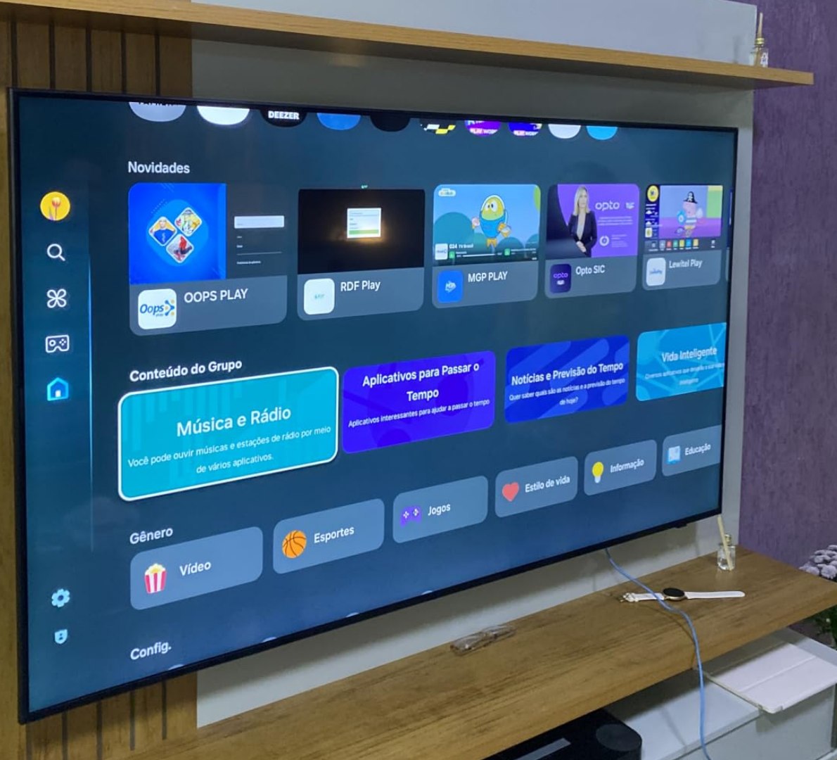 📺 Smart TV Samsung 65" LED 4K Tizen Crystal WiFi Bluetooth HDR10