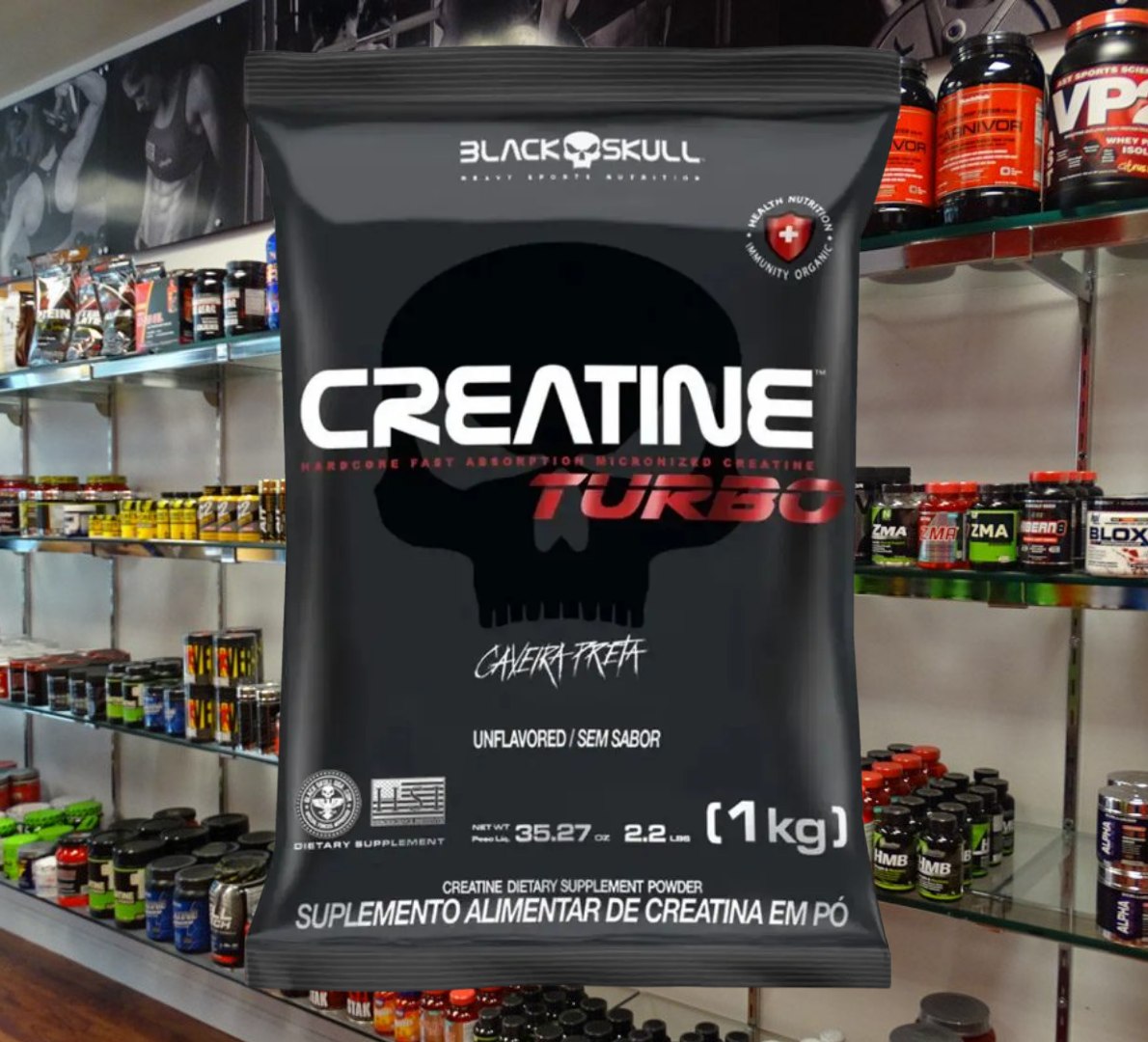 💪 Creatina Turbo Refil 1kg Black Skull