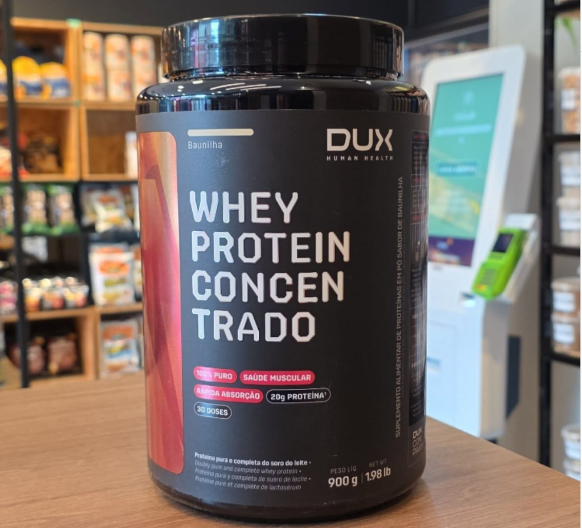 💪 Dux Whey Concentrado 100% Puro - 900g Baunilha