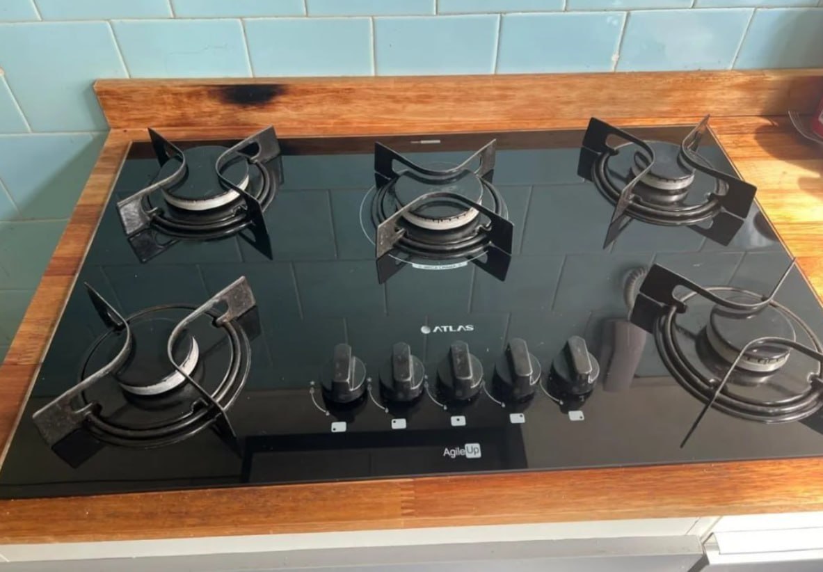 ✅ Cooktop 5 Bocas Atlas Agile Up com Mesa de Vidro, a Gás, Bivolt