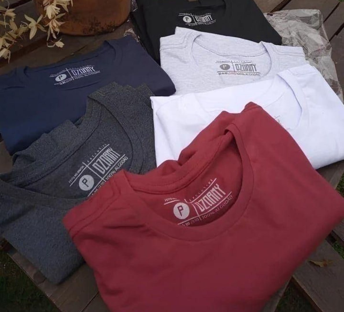 👕 Kit 5 Camiseta Masculina 100% Algodão Básicas