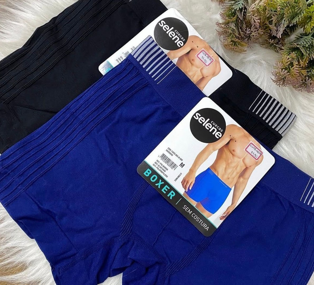 🩲 Kit 4 Cuecas Boxer Selene sem Costura Poliamida