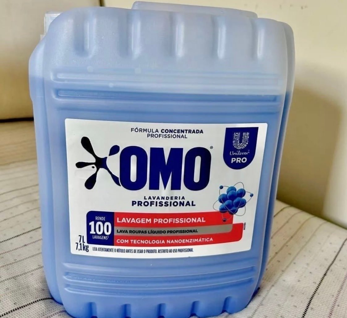 🫧 Lava Roupas Líquido Omo Lavanderia Profissional Lavagem 7L