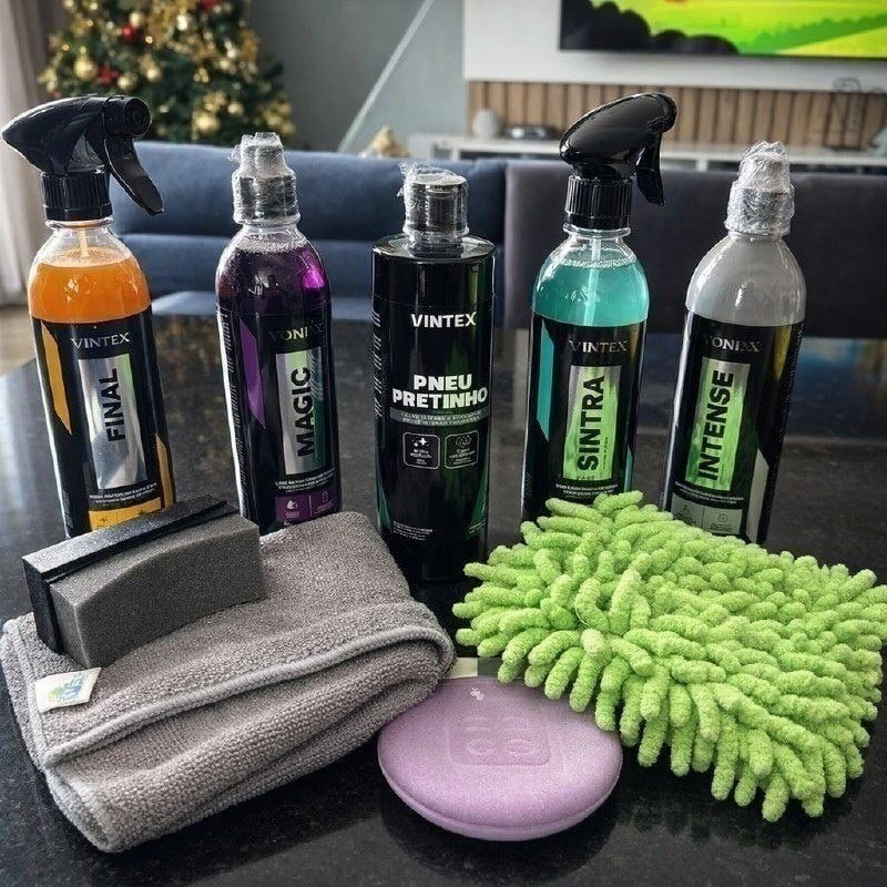 🫧 Kit Lavagem Vonixx: Shampoo VFloc, Cera Tok Final, Intense, Sintra Fast + Pincel, Aplicador,...