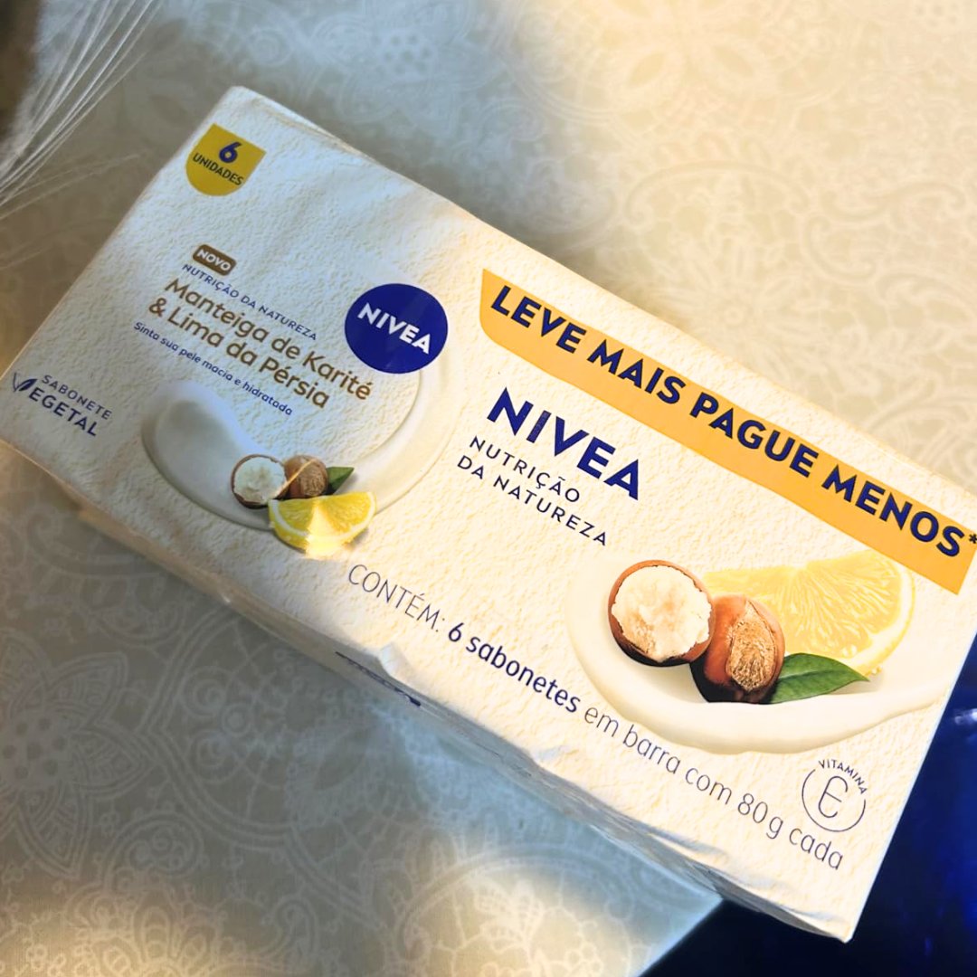 🧼 NIVEA Sabonete Vegetal Nutrição da Natureza Manteiga Karité & Lima da Pérsia 80g (6 un.)