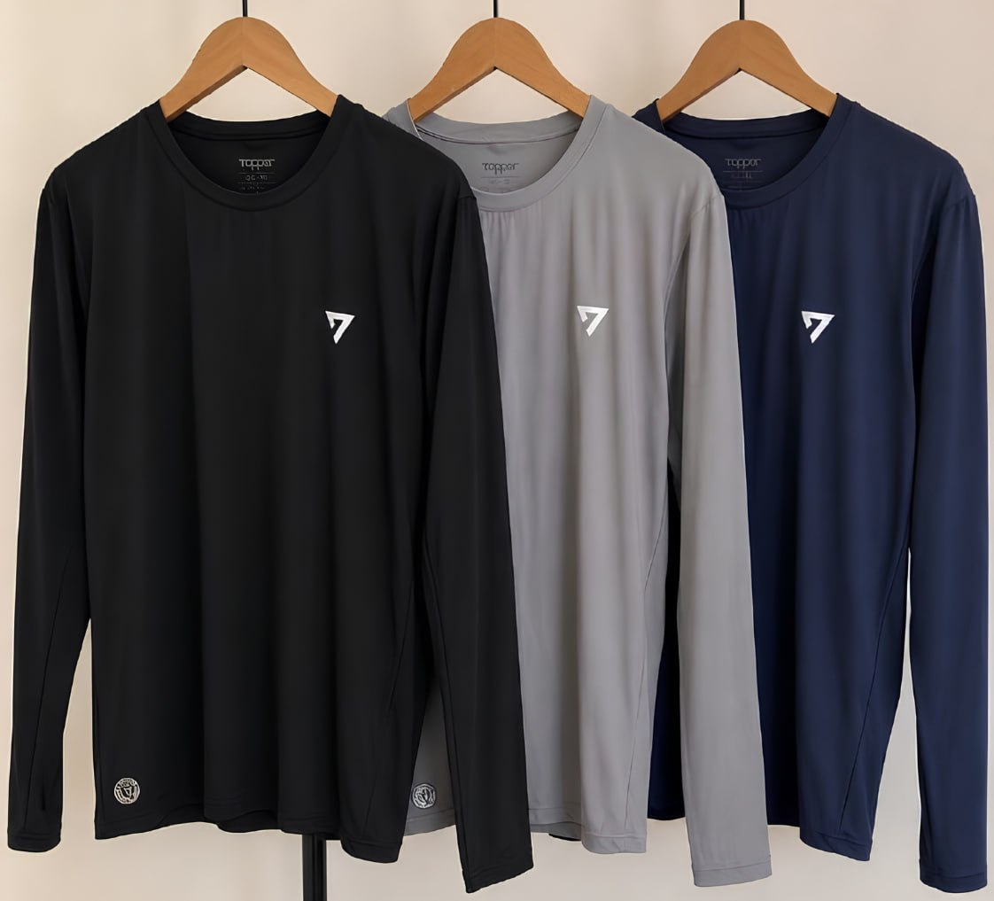 👕 Kit 3 Camisetas Térmicas UV50 Manga Longa