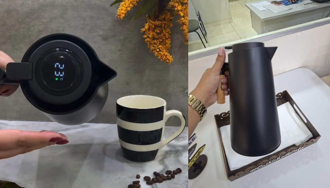 ☕️ Garrafa Térmica 1L Com Termômetro Led