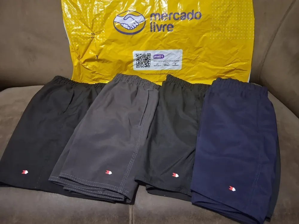 🩳 Kit 4 Bermuda Shorts Tactel Sandrini Elastano - Opção de Cores