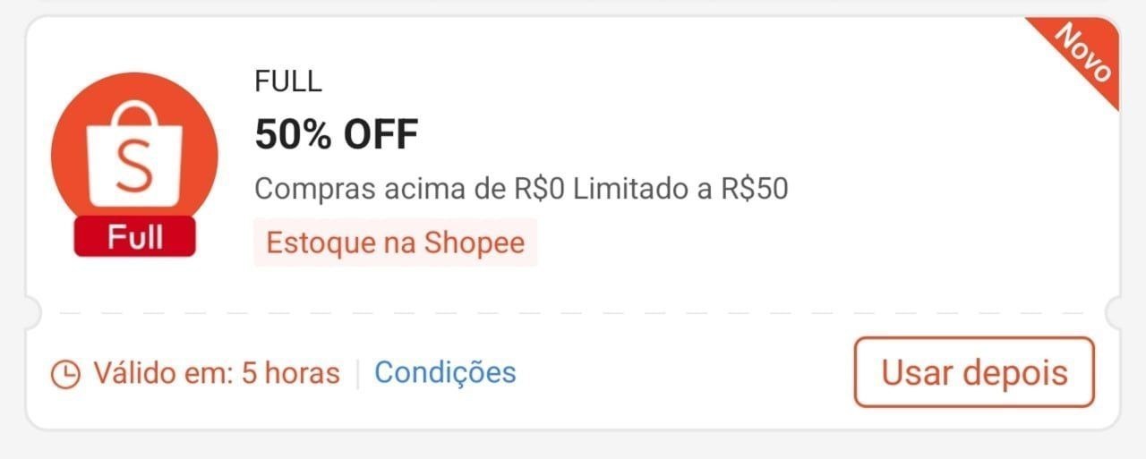 🚨 NOVO CUPOM SHOPEE PARA USAR 00 HRS