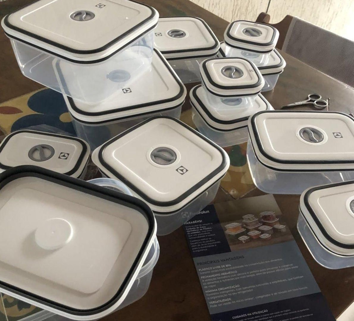 🍲 Kit 12 Potes Herméticos de Plástico, Multiuso, Vedação Silicone, BPA Free