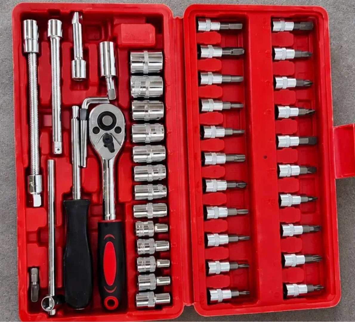 🛠 Kit Jogo De Ferramentas Profissional 46 Peças Chave Fenda