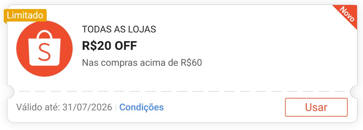 🚨 NOVO CUPOM SHOPEE 🚨