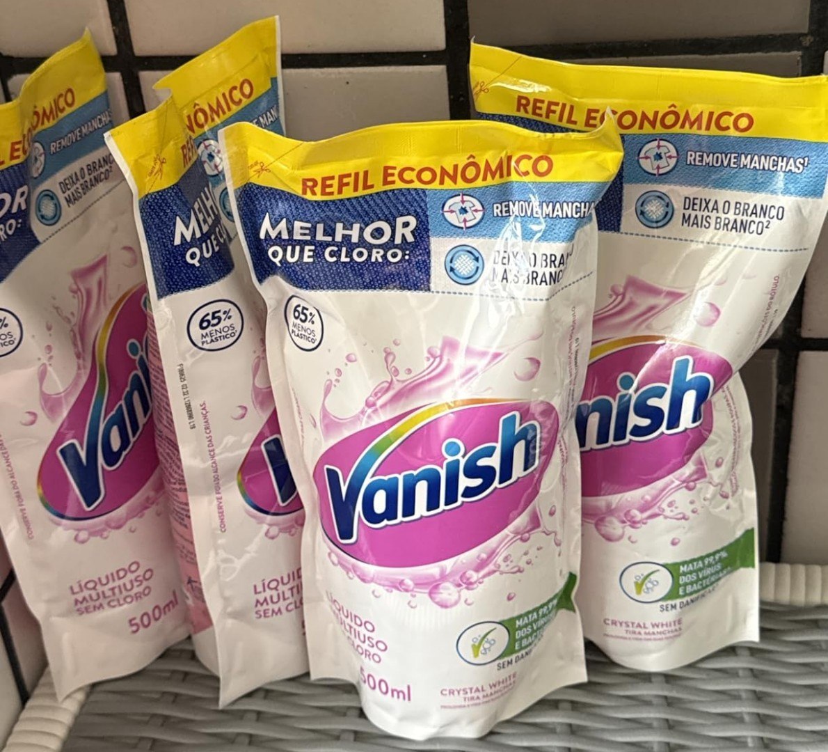 🫧 Vanish Tira Manchas Líquido Crystal White para Roupas Brancas 500mL