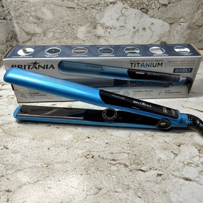 👩🏻‍🦰 Prancha Britânia Titanium Blue Bivolt N/a