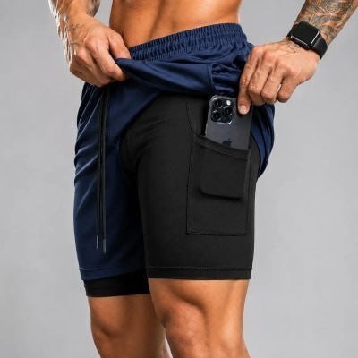 🩳 Bermuda Masculina 2 Em 1 Compressão Short Dry Fit Academia