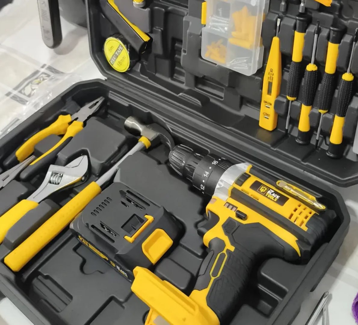 🧰 Parafusadeira Furadeira de Impacto The Black Tools com Maleta + Kit Acessórios 147 Peças + 2...