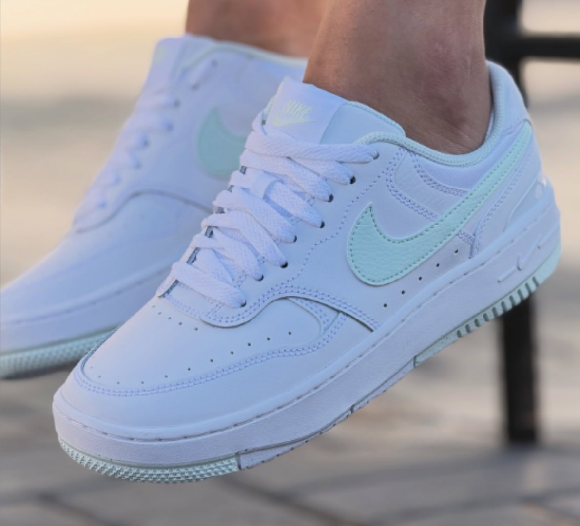 👟 Tênis Nike Gamma Force Branco/Verde Claro - (34 ao 40)