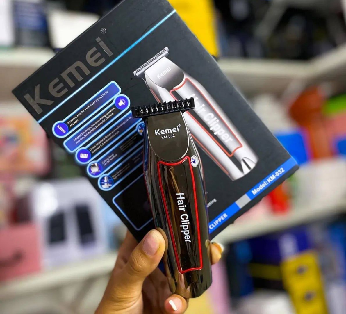 ✅ Maquina Acabamento Cortar Cabelo Barba E Pelos Kemei 032