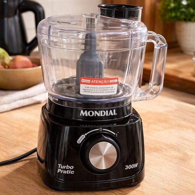 ✅ MONDIAL Mini Processador Turbo Pratic Preto 300W - 110V