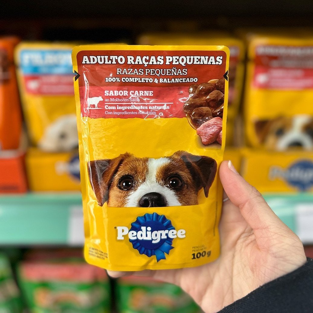 🐶 18 Unid. Pedigree Sachê Ração Úmida Carne ao Molho p/ Cães Adultos Raças Pequenas