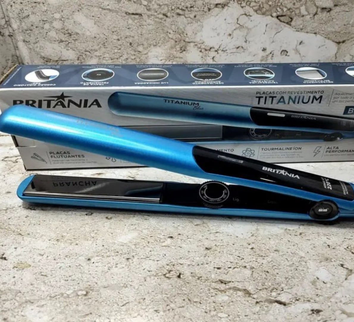 ✅ Prancha Britânia Titanium Blue, Bivolt