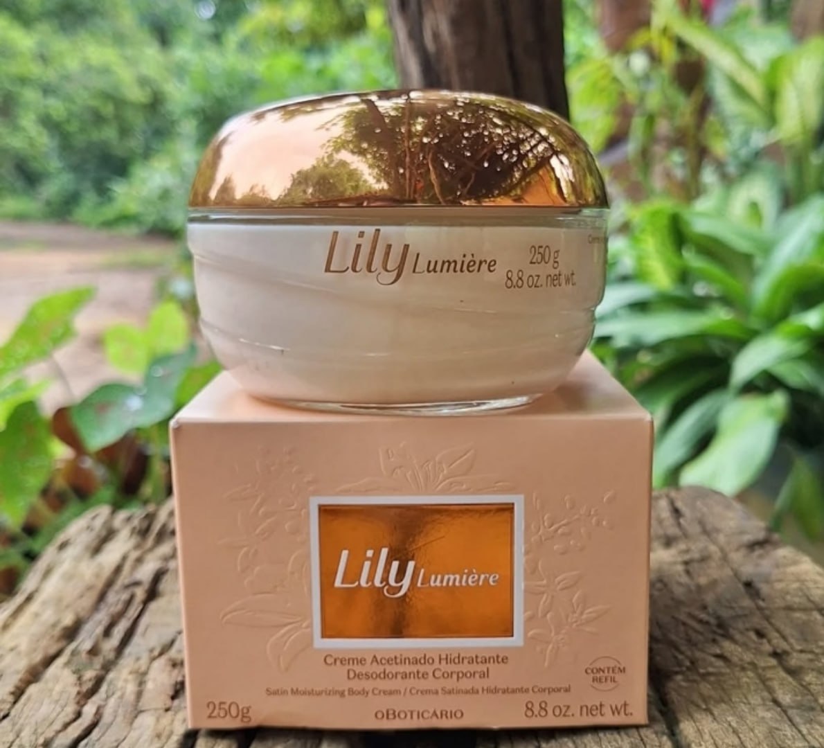 ✅ Creme Acetinado Hidratante Corporal Lily Lumière 250g