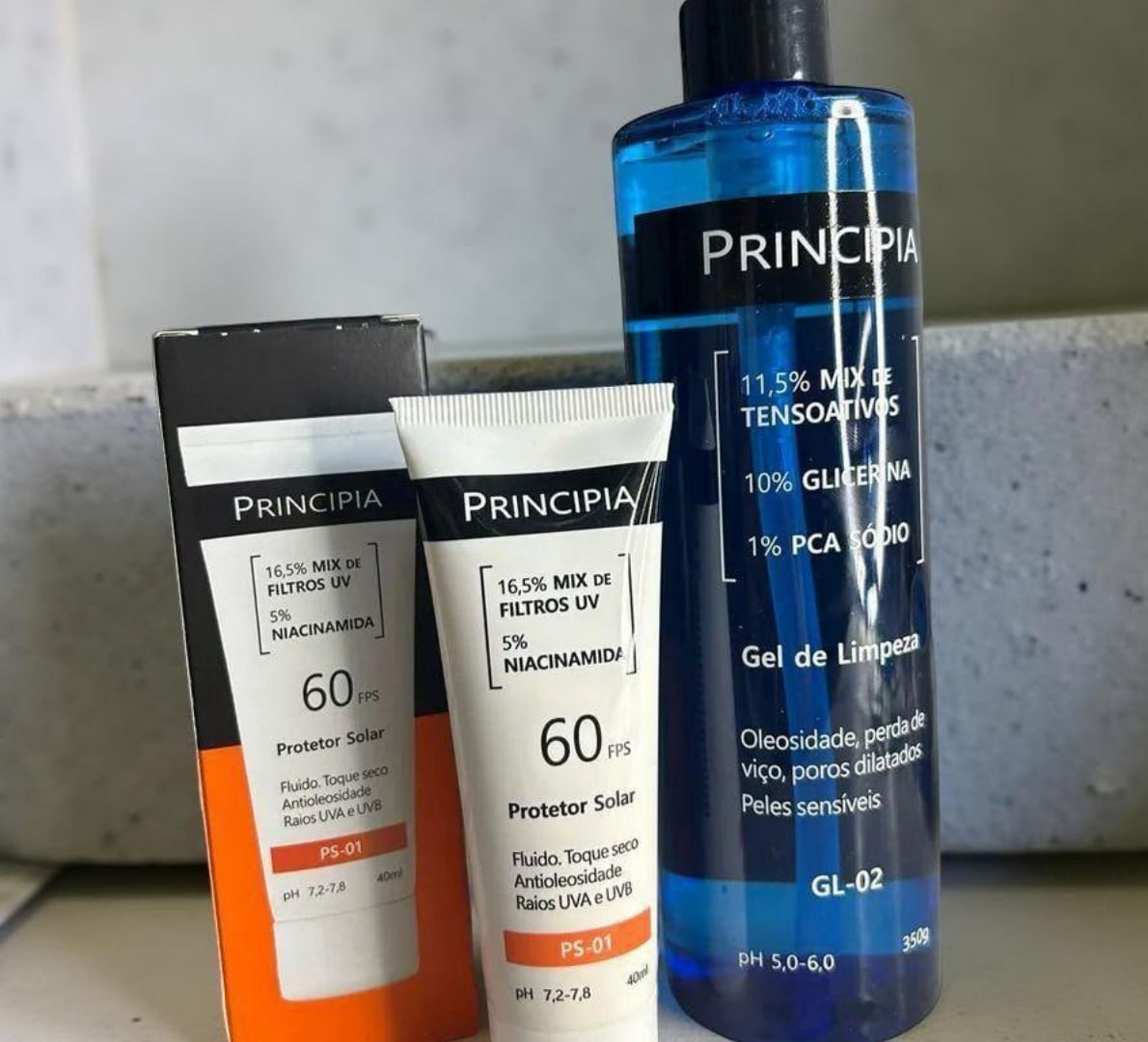 🫧 Principia Kit Gel De Limpeza Gl-02 + Protetor Solar Fps 60