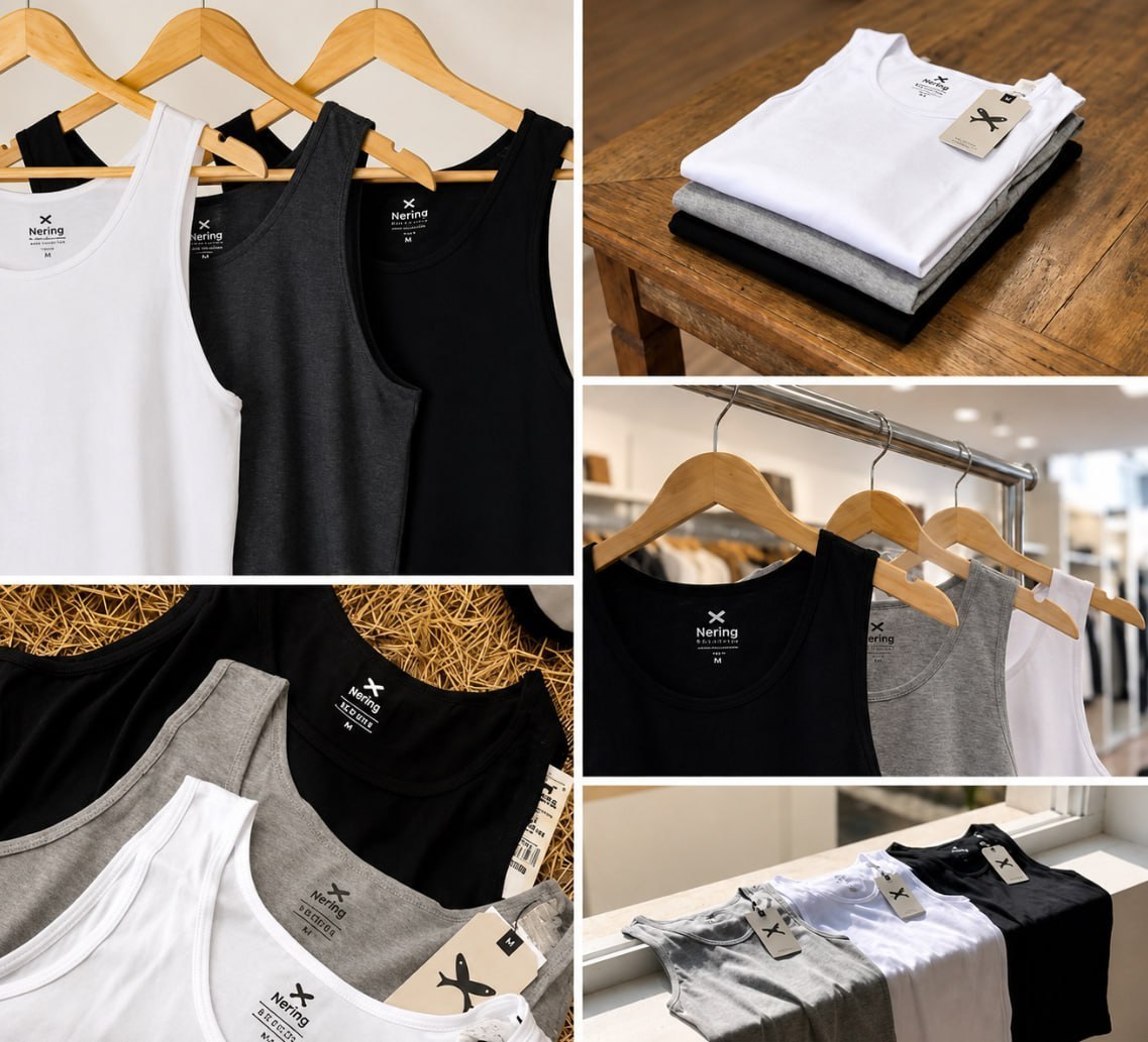 👕 Kit 3 Regatas Básicas Slim Hering - Opções de Cores