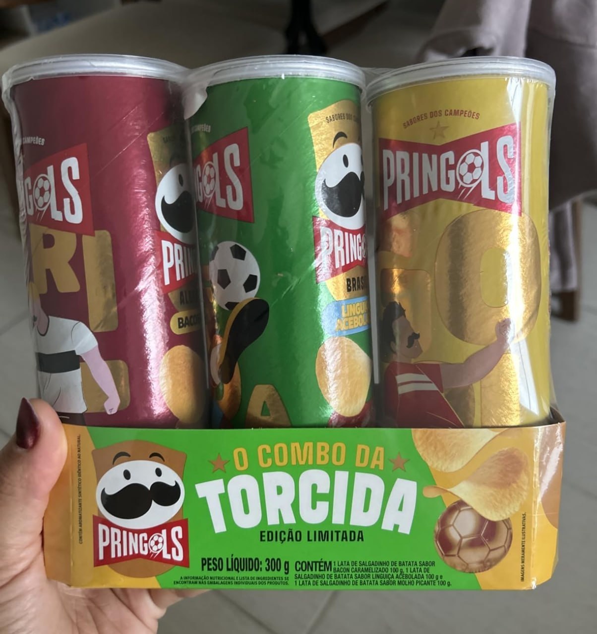 š„ Batata Frita Pringles Tripack Especial Festa do Futebol