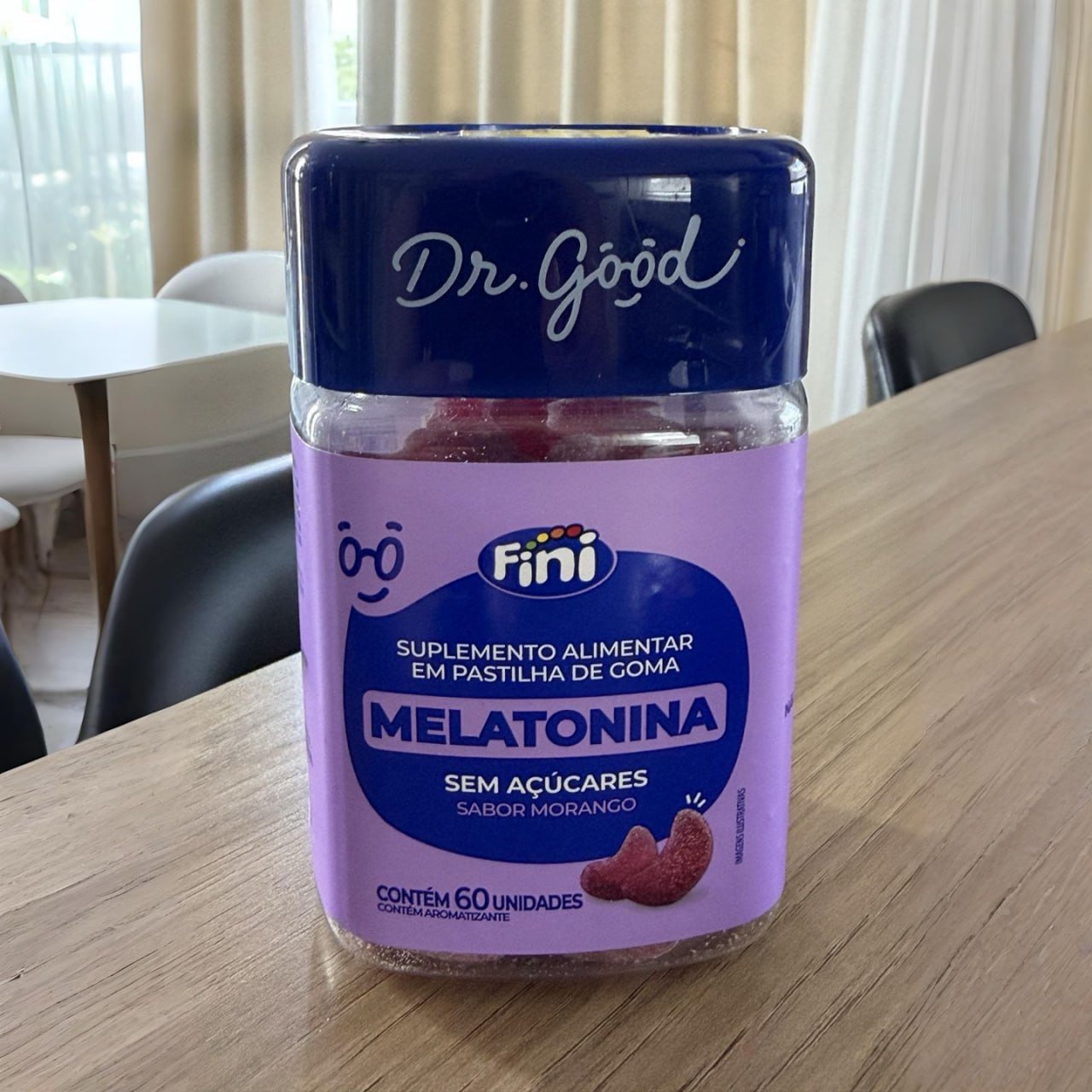 ✅ Melatonina Em Gomas Sabor Morango 60 Gomas - Fini Dr Good