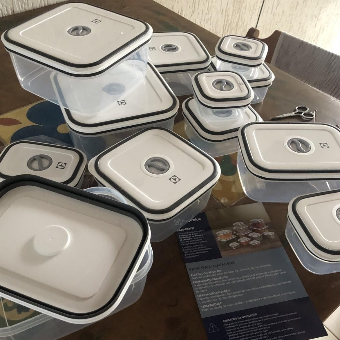 ✅ Kit 12 Potes Herméticos de Plástico Electrolux