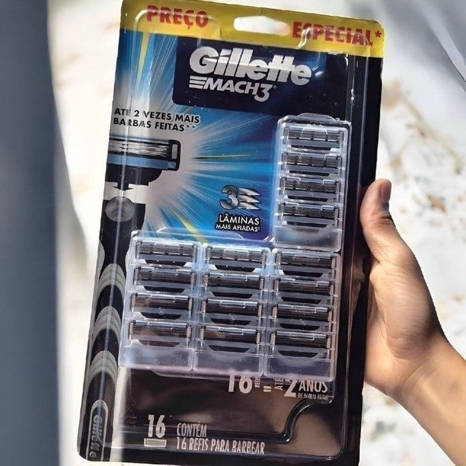 🪒 Gillette Mach3 - Refil Para Barbear 16 Unidades