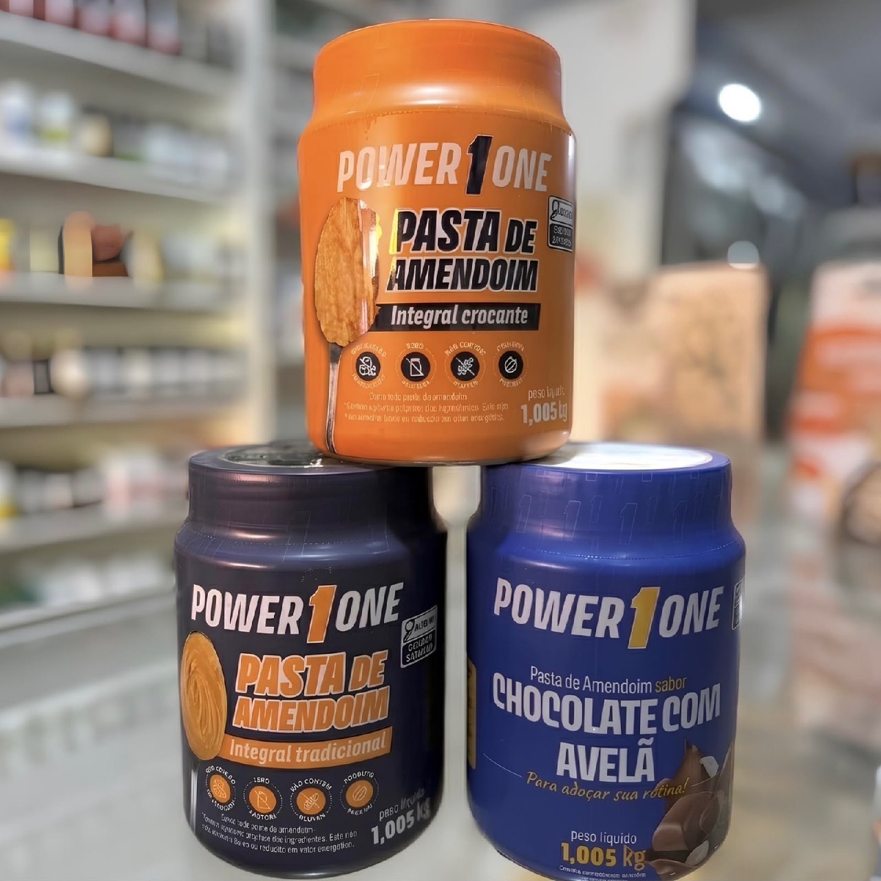 ✅ Kit 3 Pastas De Amendoim Power One 1Kg
