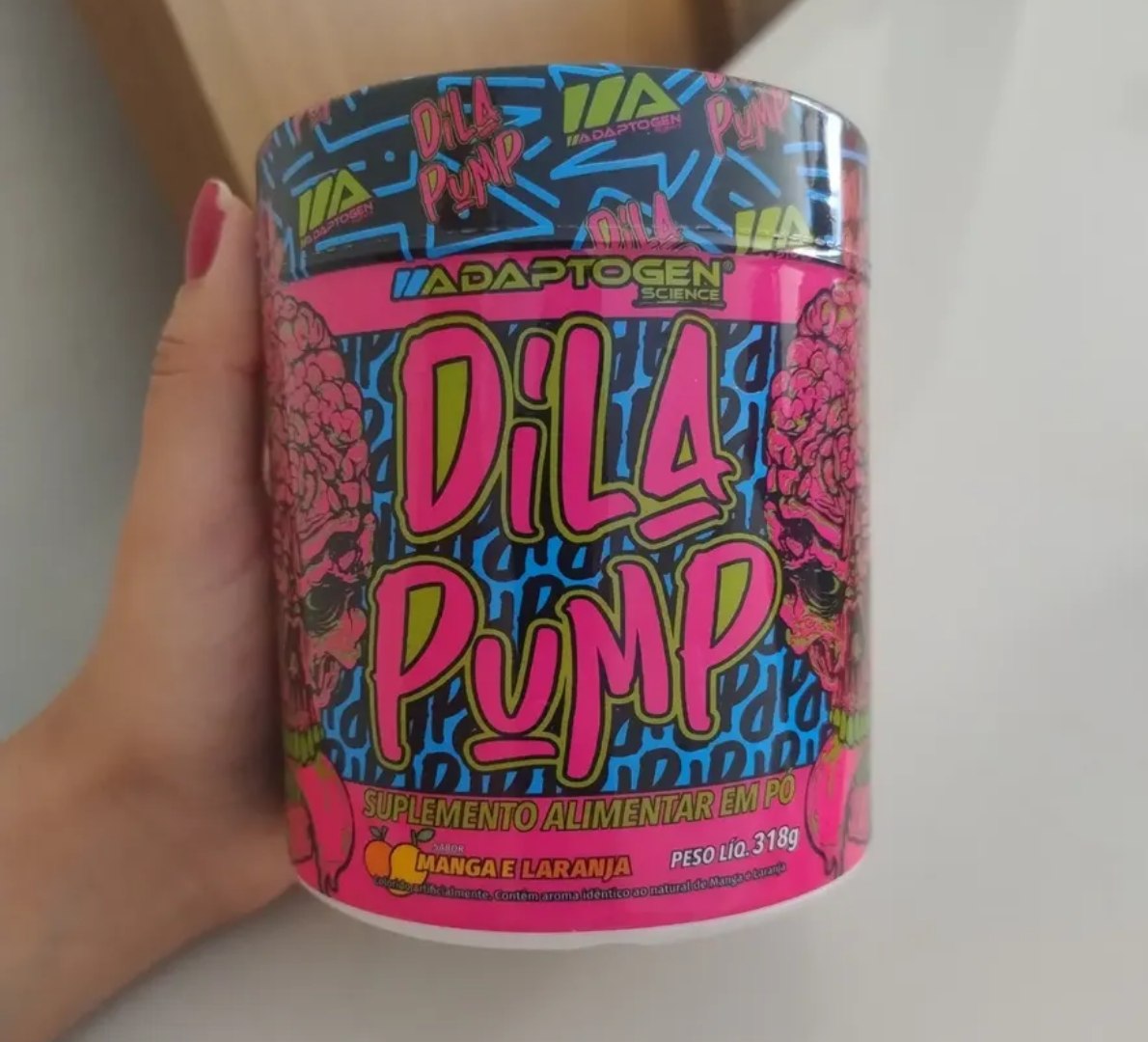 ⚡️ Dila Pump Pré Treino Sem Cafeína Adaptogen Sabor Manga e Laranja 318g
