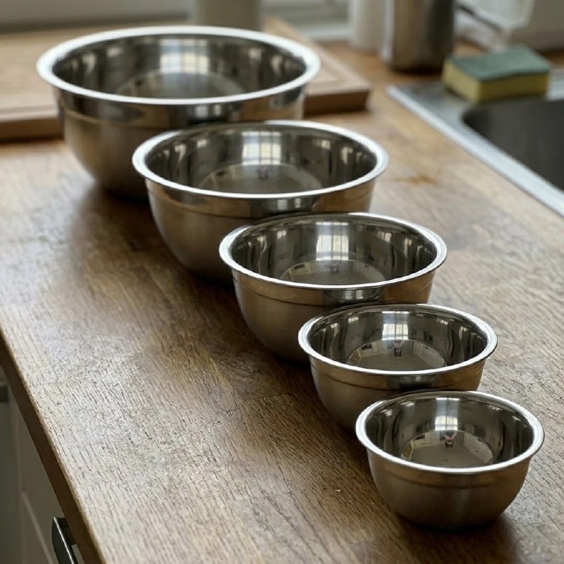 ✅ Kit 5 Tigelas Inox Bowl