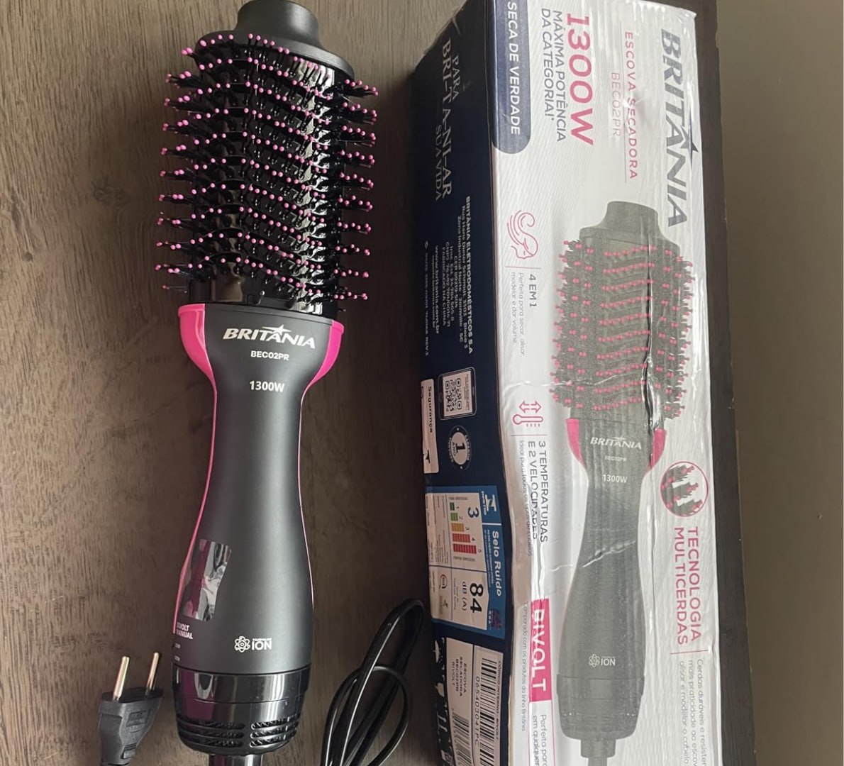 ✅ Escova Secadora Britânia Bivolt 4 em 1, 1300W