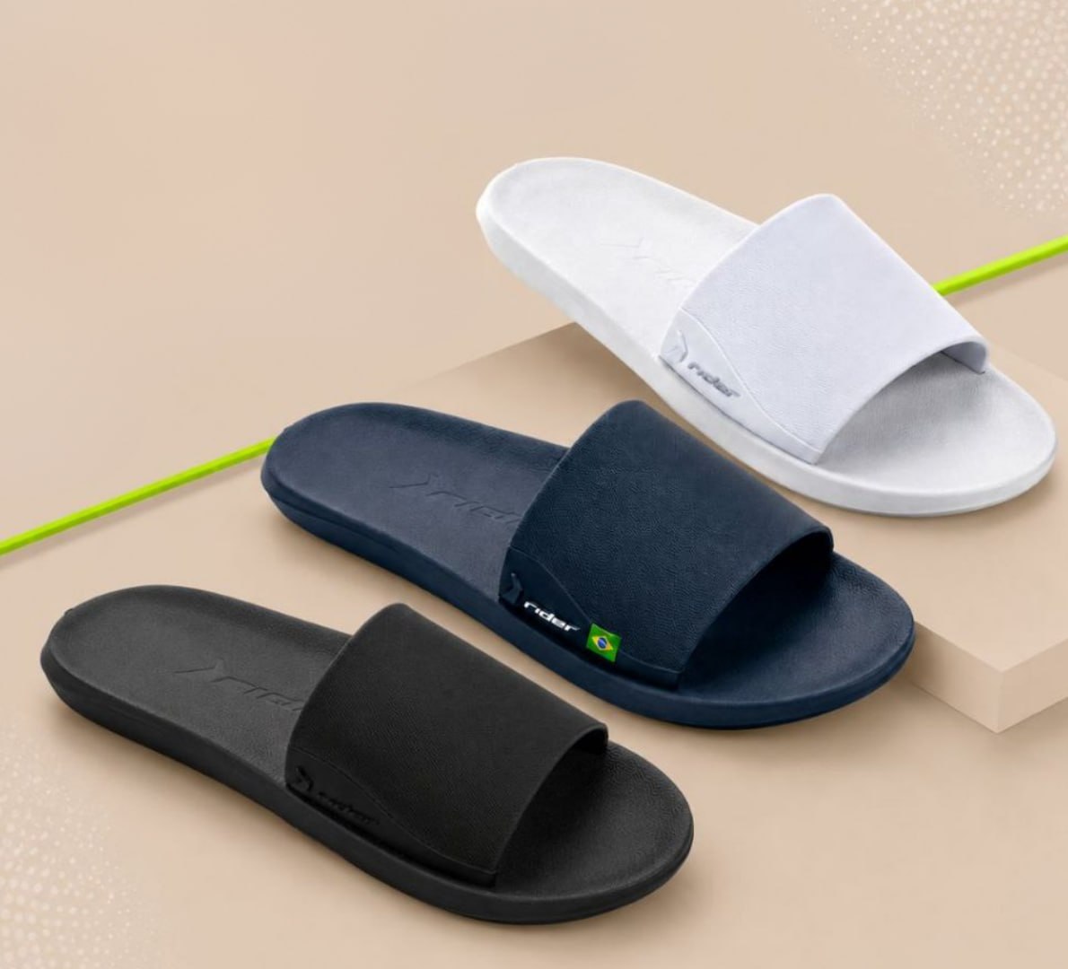 🩴 Chinelo Rider Slide Feel (Preto e Branco do 37 ao 44)