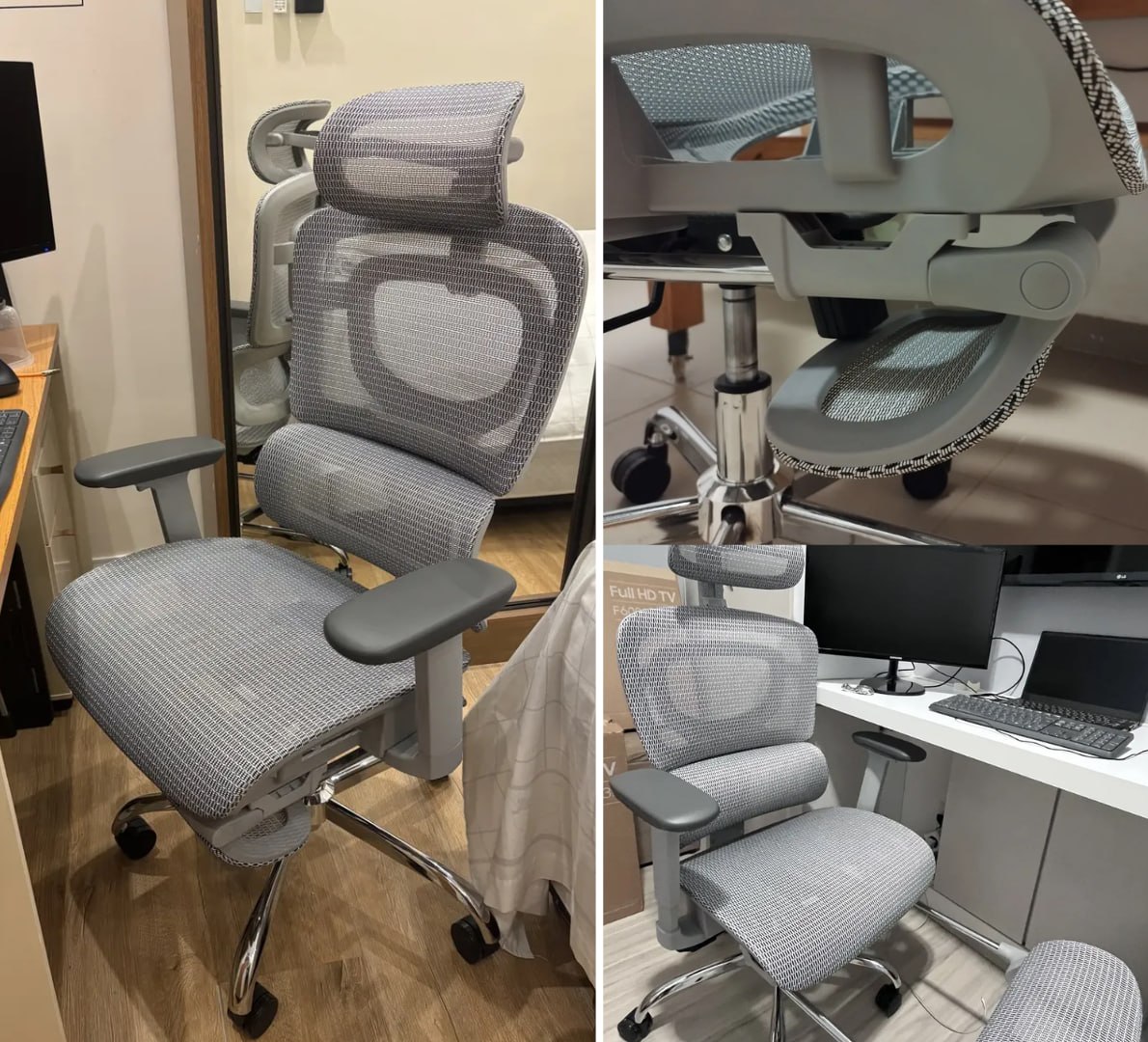 🪑 Cadeira de Escritório Ergonômica Mônaco WT07 - Luvinco (Cinza)