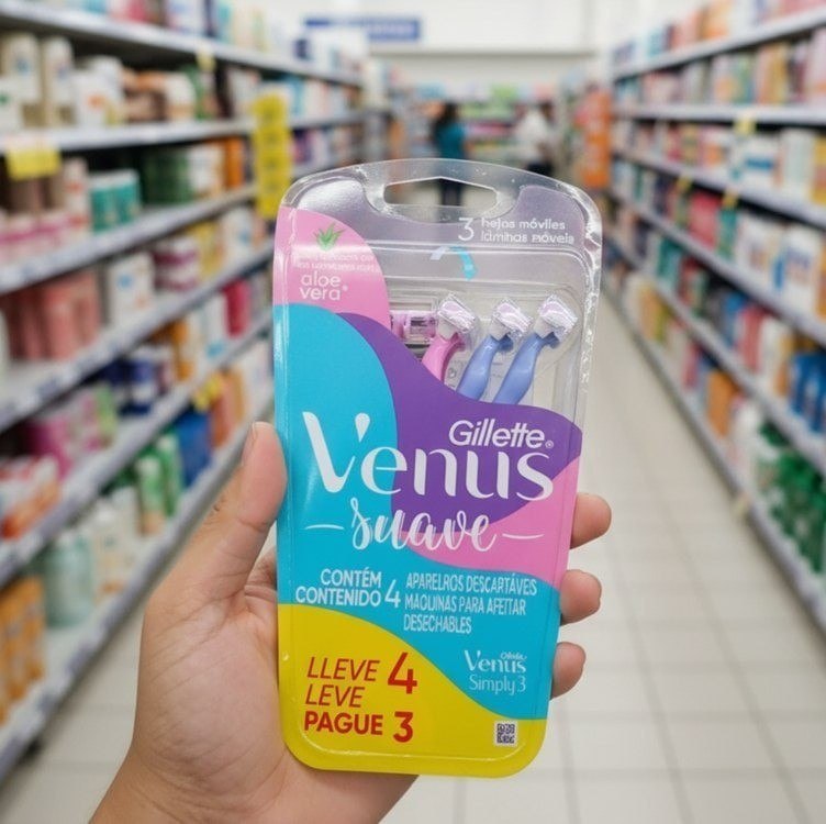 🪒 Gillette Venus Suave Sensitive Pele Sensível - 4 unidades