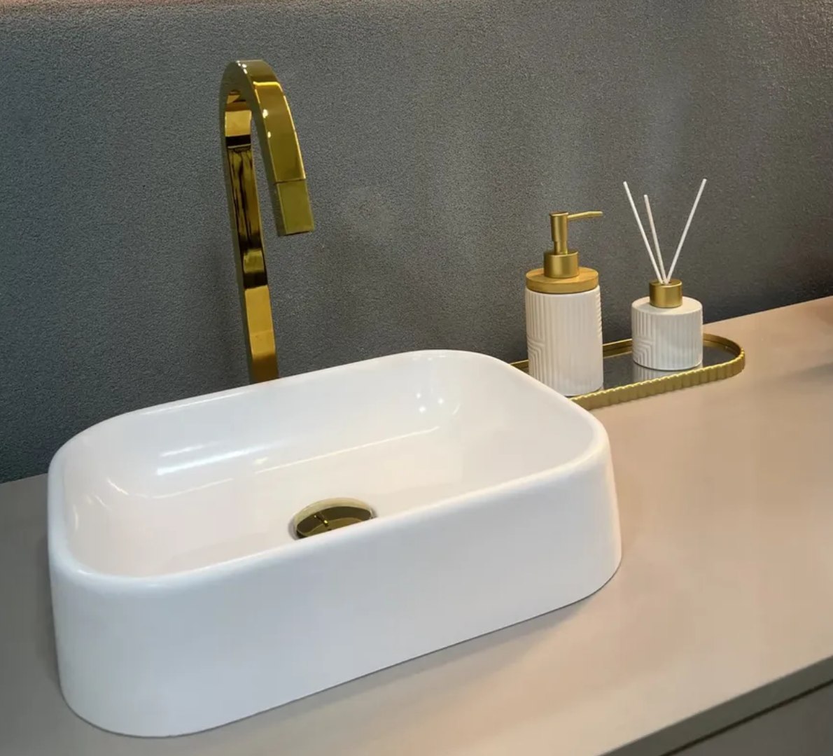 💧 Cuba/Lavabo Retangular De Apoio