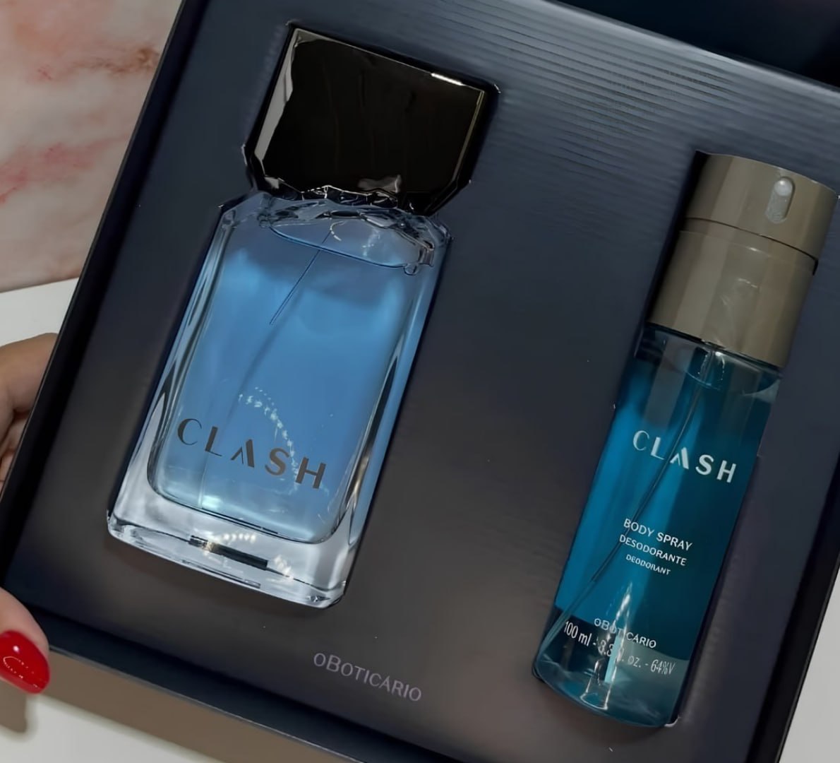 🌬 Kit Boticário Perfume Clash 100ml + Body Spray 100ml